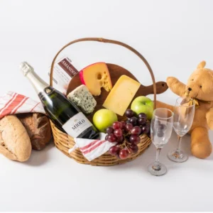 Cesta Grande de Frutas, Chocolate e Pelúcia