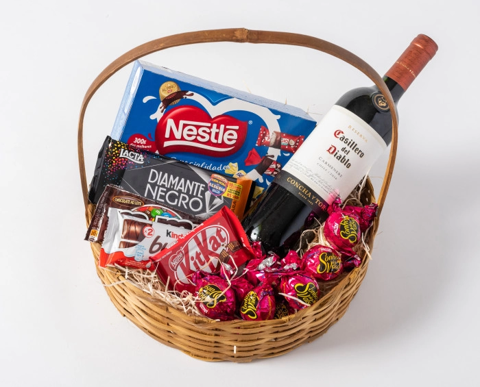 Cesta de Chocolate e Tinto - Imagem 3