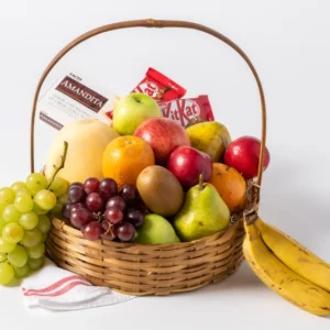 Cesta de Chocolate de Frutas e Flores