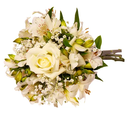 Buquê Império com Astromélias Brancas